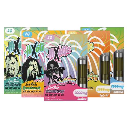 HiXotic – The Jeffrey Live Resin THCa | THCP | HHCP | D8 | D10 Vape Carts – 2g