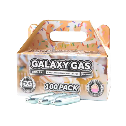 Galaxy Gas Infusion Singles Vanilla Cupcake N2O 8g Whip Cream Chargers Nitrous Oxide