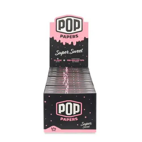POP Papers 1 1/4" Rolling Papers w/ Flavor Filter Tips - Super Sweet