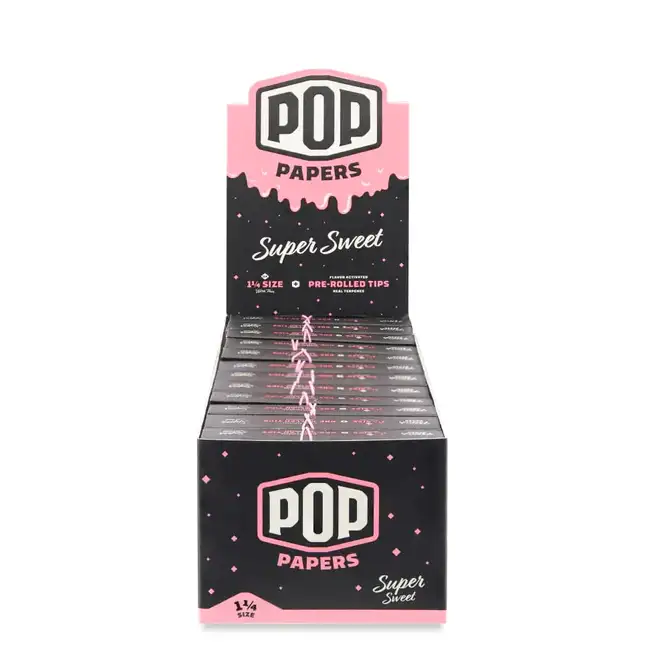 POP Papers 1 1/4" Rolling Papers w/ Flavor Filter Tips - Super Sweet