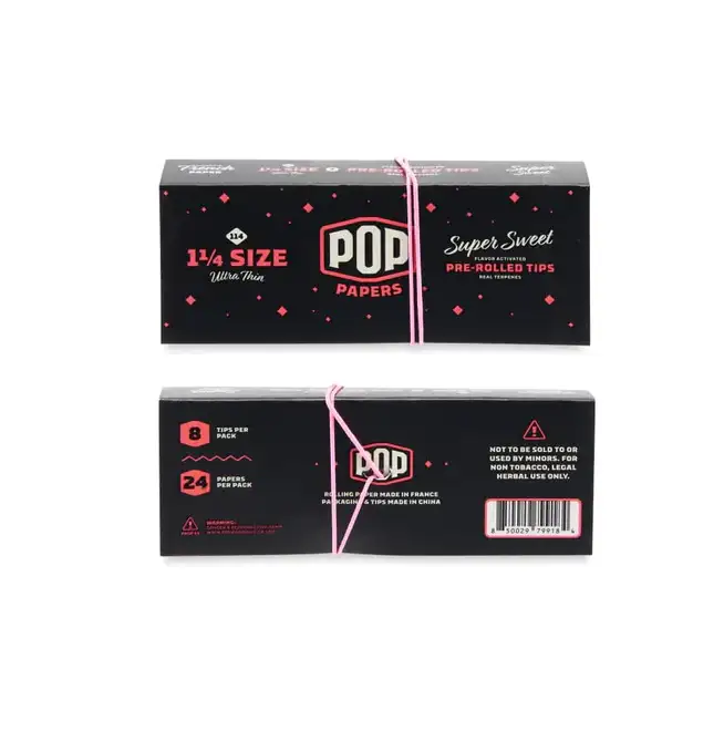 POP Papers 1 1/4" Rolling Papers w/ Flavor Filter Tips - Super Sweet - Image 2