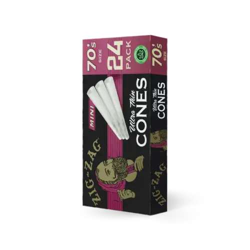 Zig Zag Ultra Thin Cones 70mm Minis - 24 Ct