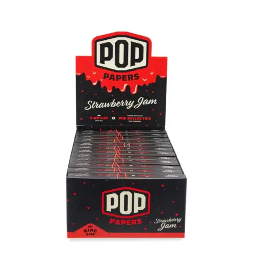POP Papers King Size Rolling Papers w/ Flavor Filter Tips - Strawberry Jam