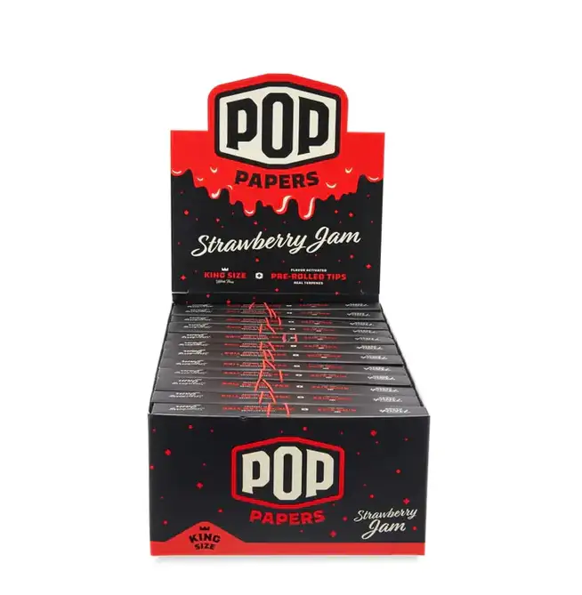 POP Papers King Size Rolling Papers w/ Flavor Filter Tips - Strawberry Jam