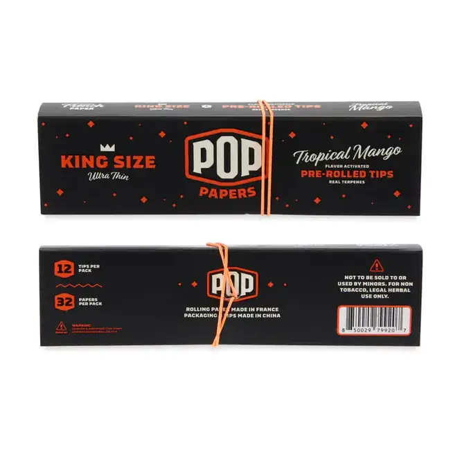 POP Papers Rolling Papers w/ Flavor Filter Tips - Tropical Mango - Image 2